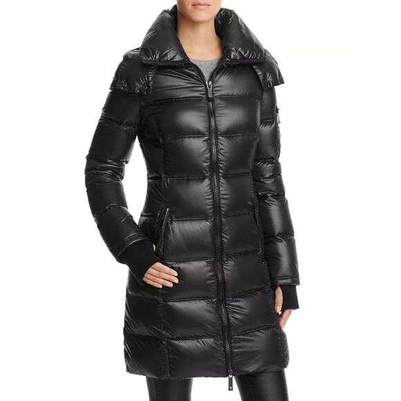 BCBGMAXAZRIA Black Long Puffer Coat Size M - Picture 1 of 10